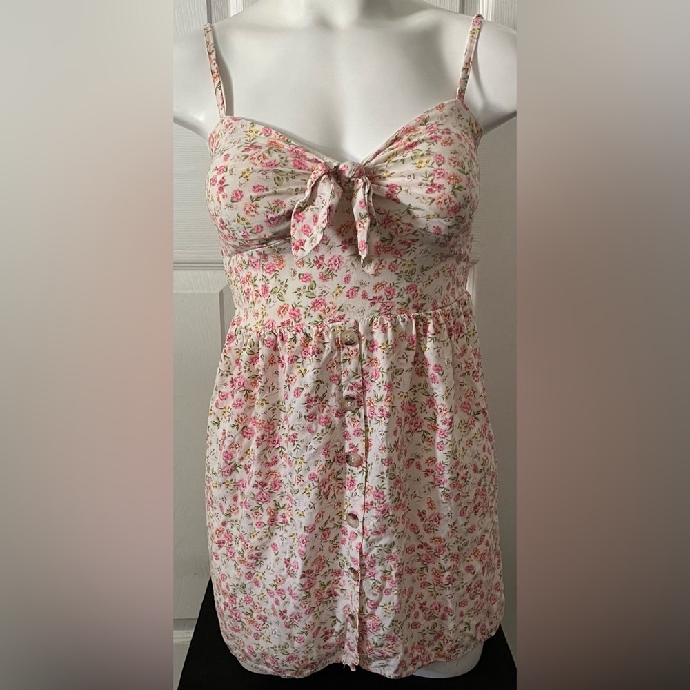 AUW Floral Mini Dress - Pink and White